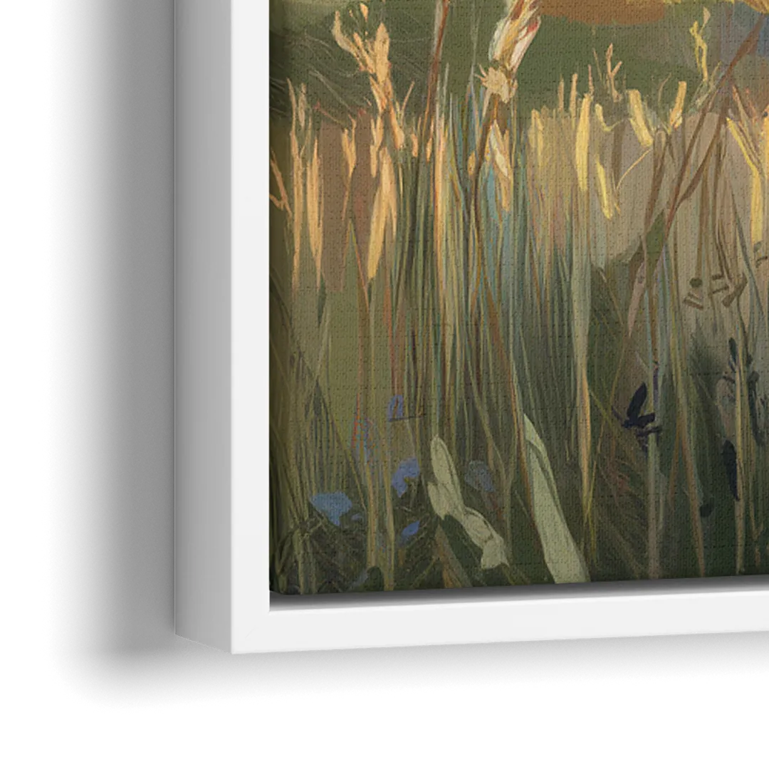Jackson Hole Grand Teton Backdrop - Close-Up White Frame Canvas