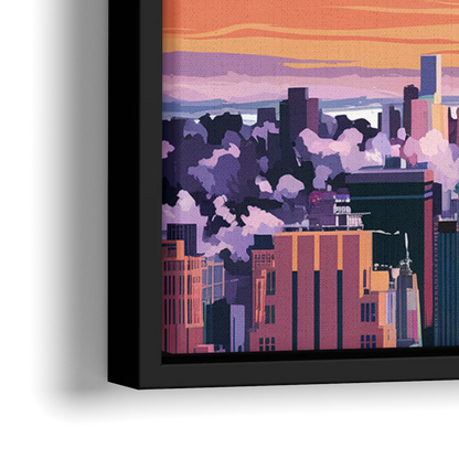 New York City Empire State Building - Close-Up Black Frame Canvas