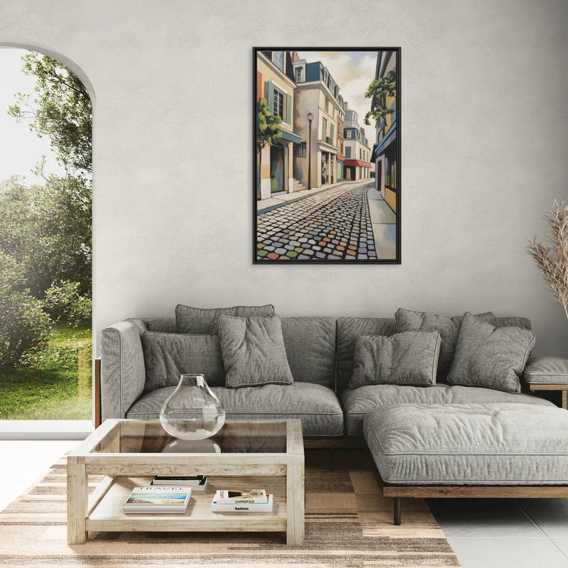 Place Royale Cobblestones - Living Room Black Frame Canvas