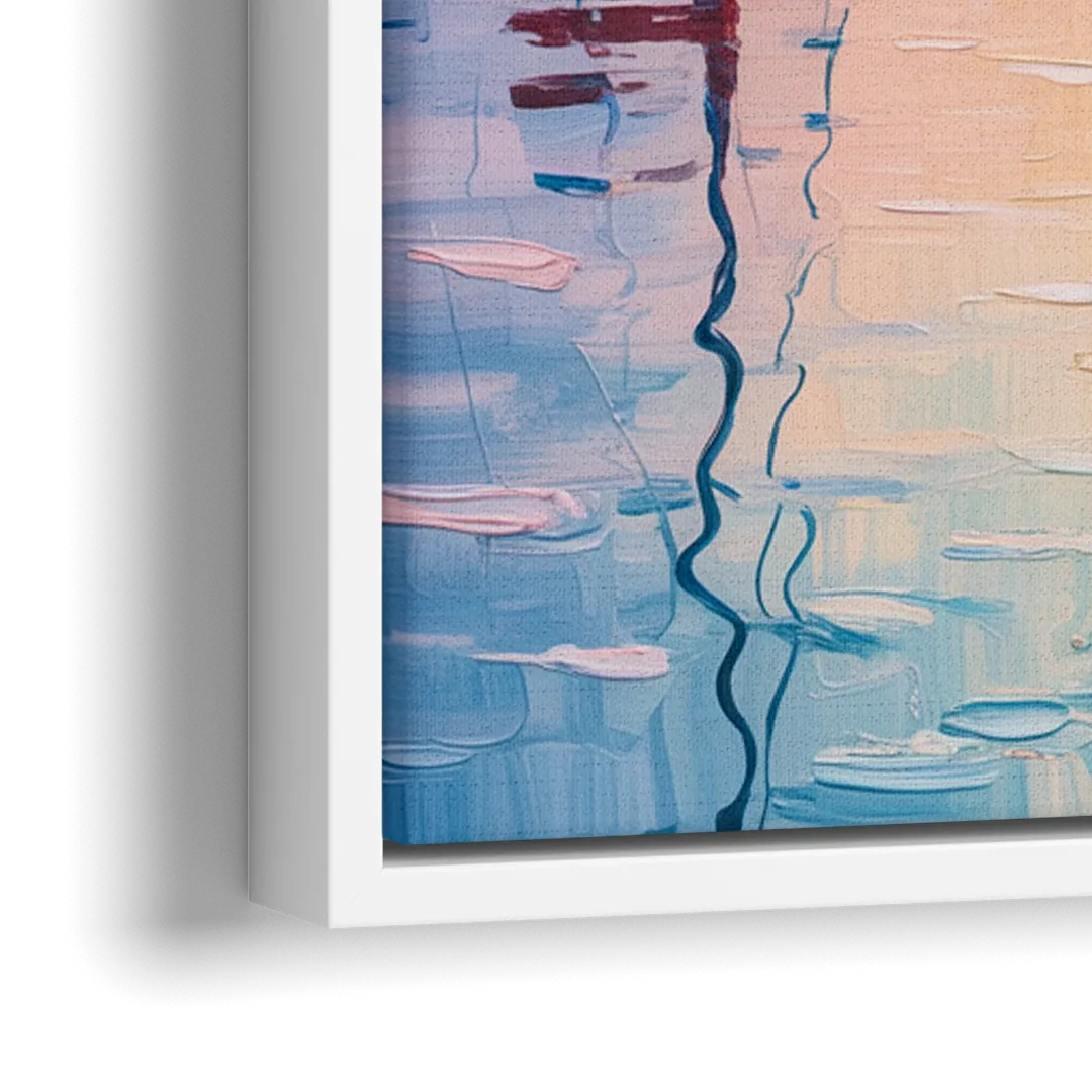 Coal Harbour Morning Light - Close-Up White Frame Canvas
