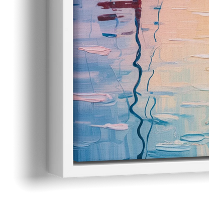Coal Harbour Morning Light - Close-Up White Frame Canvas