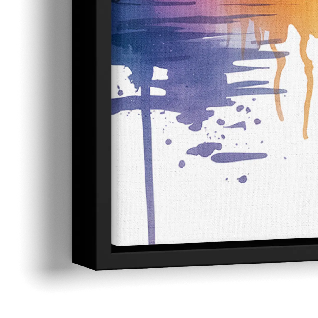 Toronto Skyline at Night - Close-Up Black Frame Canvas