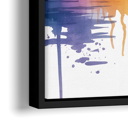 Toronto Skyline at Night - Close-Up Black Frame Canvas