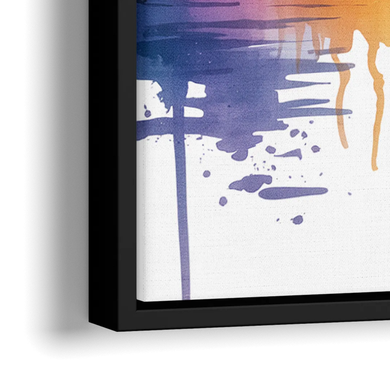 Toronto Skyline at Night - Close-Up Black Frame Canvas