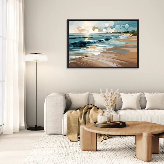Mobile Coastal Vibes - Living Room Black Frame Canvas