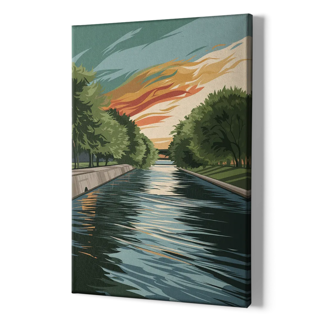 Tulsa Riverfront Views - Canvas Print Art Sides