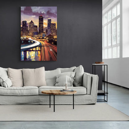 Houston Photography Collection - Canvas Wall Art Living Room