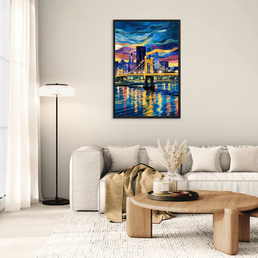 Pittsburgh Architectural Charm - Living Room Black Frame Canvas