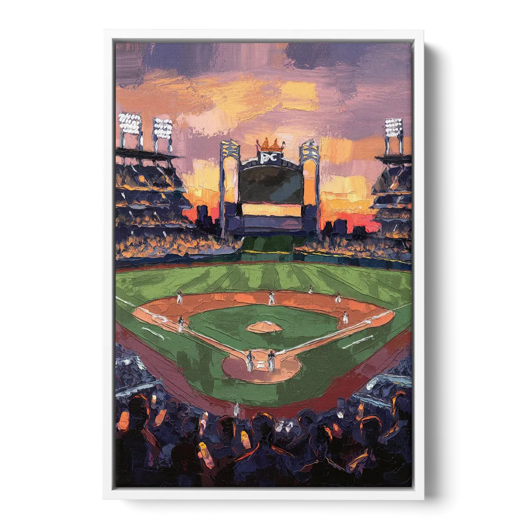 Kansas City Royals Stadium View - White Frame Canvas