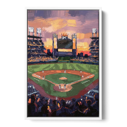 Kansas City Royals Stadium View - White Frame Canvas