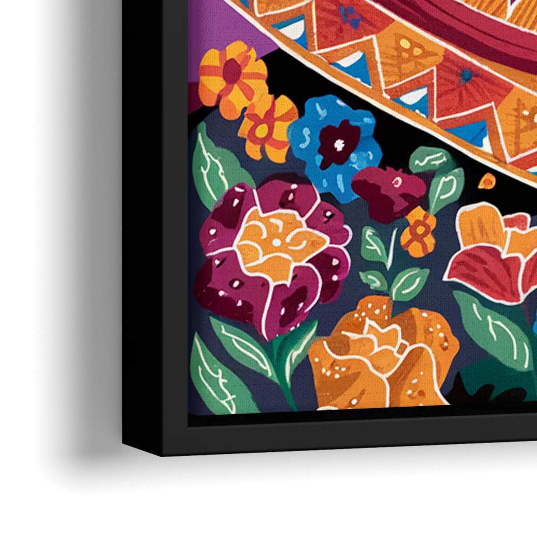 San Antonio Fiesta Colors - Close-Up Black Frame Canvas
