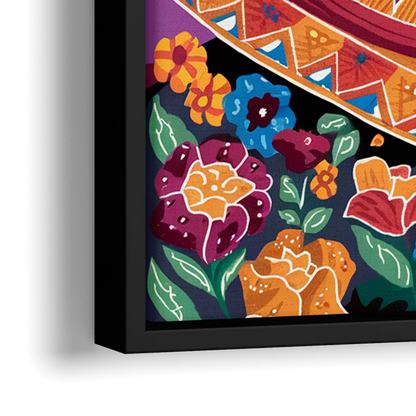 San Antonio Fiesta Colors - Close-Up Black Frame Canvas