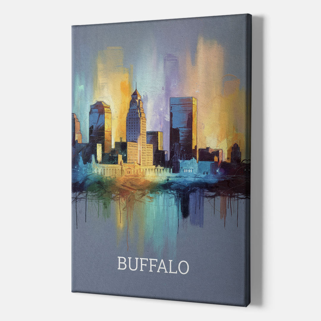 Buffalo Architectural Charm - Canvas Wall Art Indoor