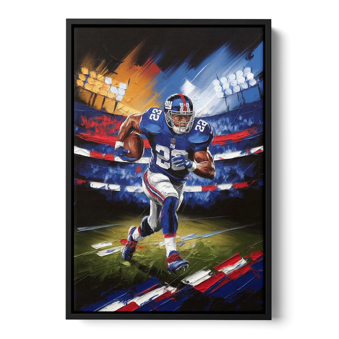 New York City Giants Football - Black Frame Canvas