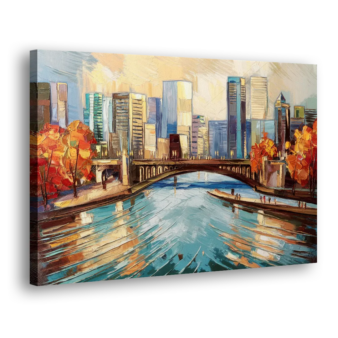 Grand Rapids Urban River Views - Canvas Print Art Sides