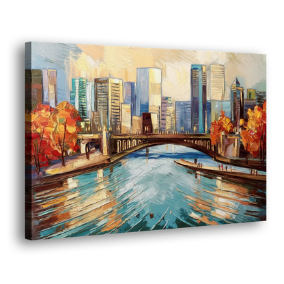 Grand Rapids Urban River Views - Canvas Print Art Sides