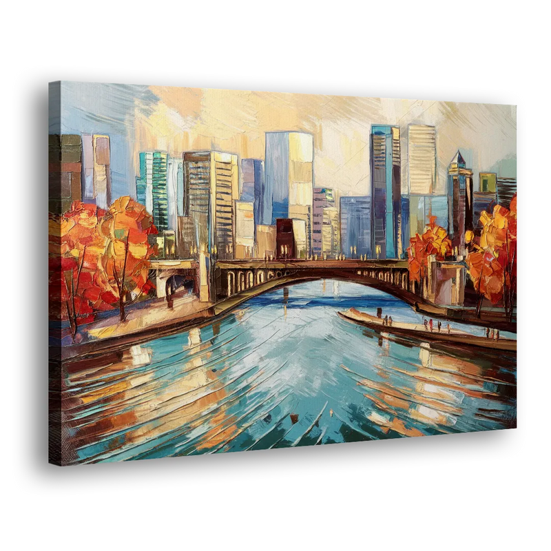 Grand Rapids Urban River Views - Canvas Print Art Sides
