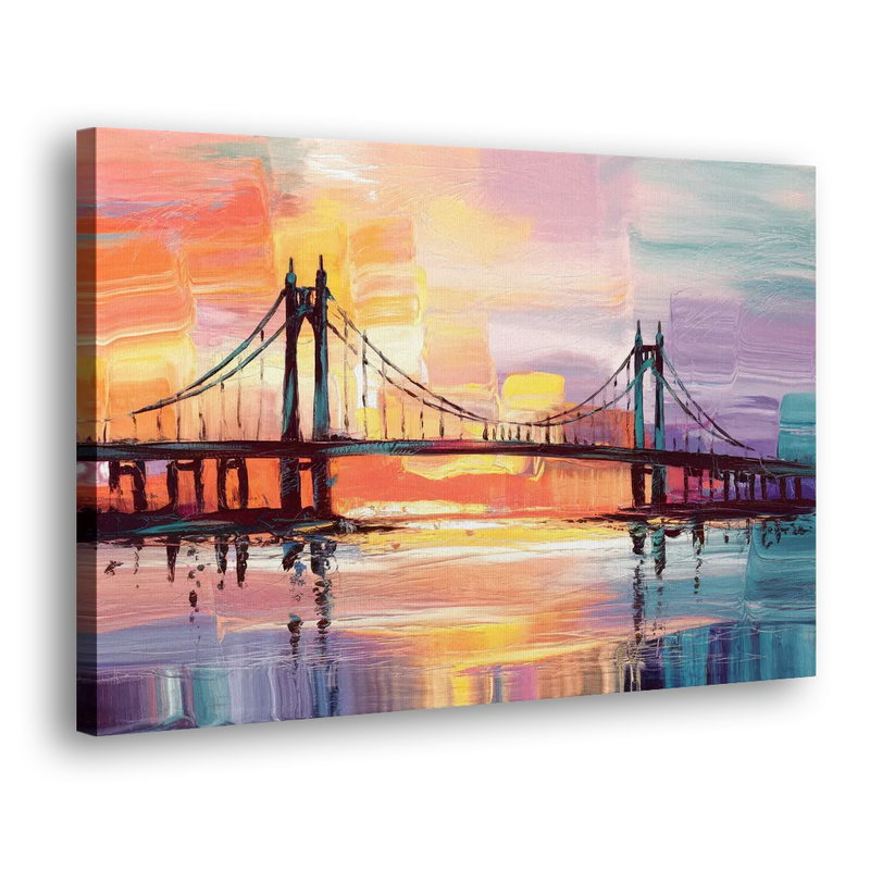 Chesapeake Bridge Silhouette - Canvas Print Art Sides