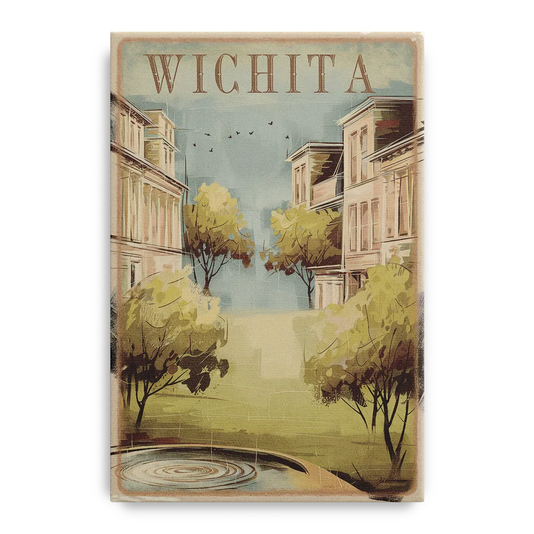 Wichita Vintage Aesthetic - Canvas Wall Art