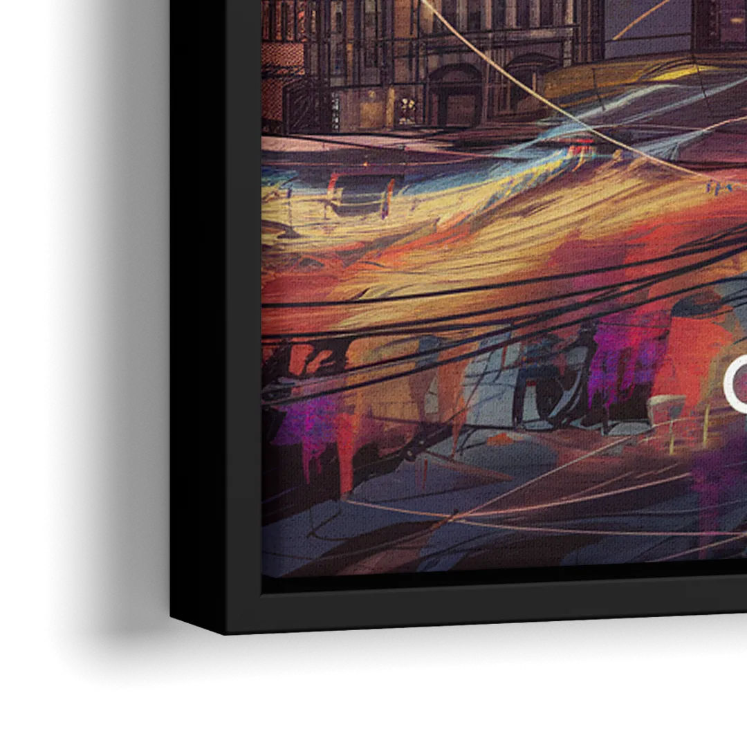 Omaha Urban Aesthetic - Close-Up Black Frame Canvas