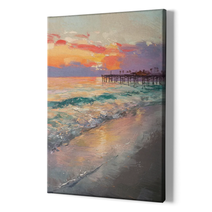 Naples Beach Sunset - Canvas Print Art Sides