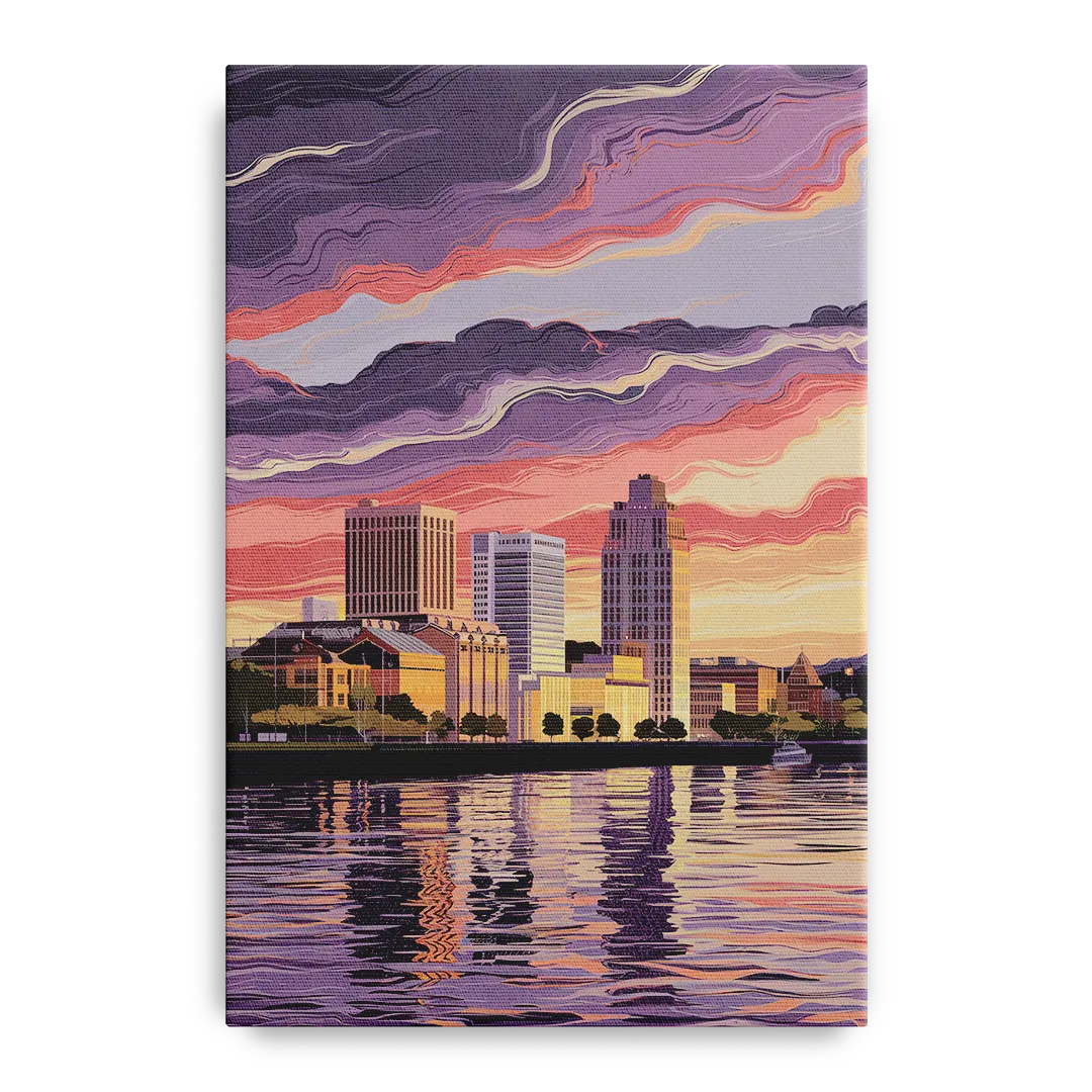 Norfolk Skyline at Sunset - Canvas Wall Art