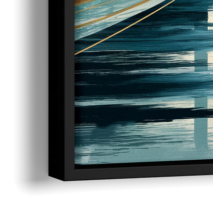 Tacoma Narrows Bridge Scene - Close-Up Black Frame Canvas