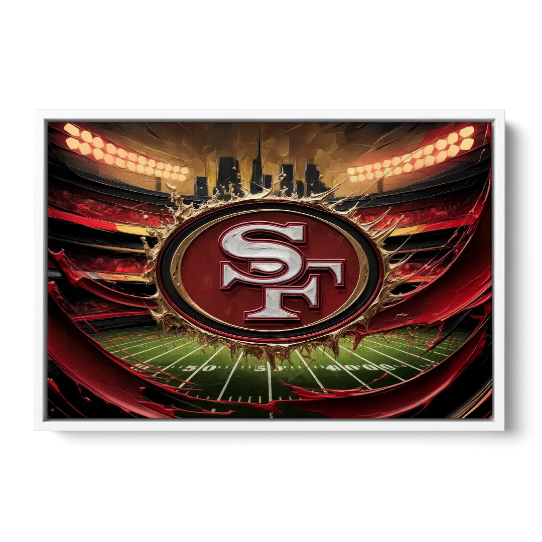 San Francisco 49Ers Team Pride - White Frame Canvas