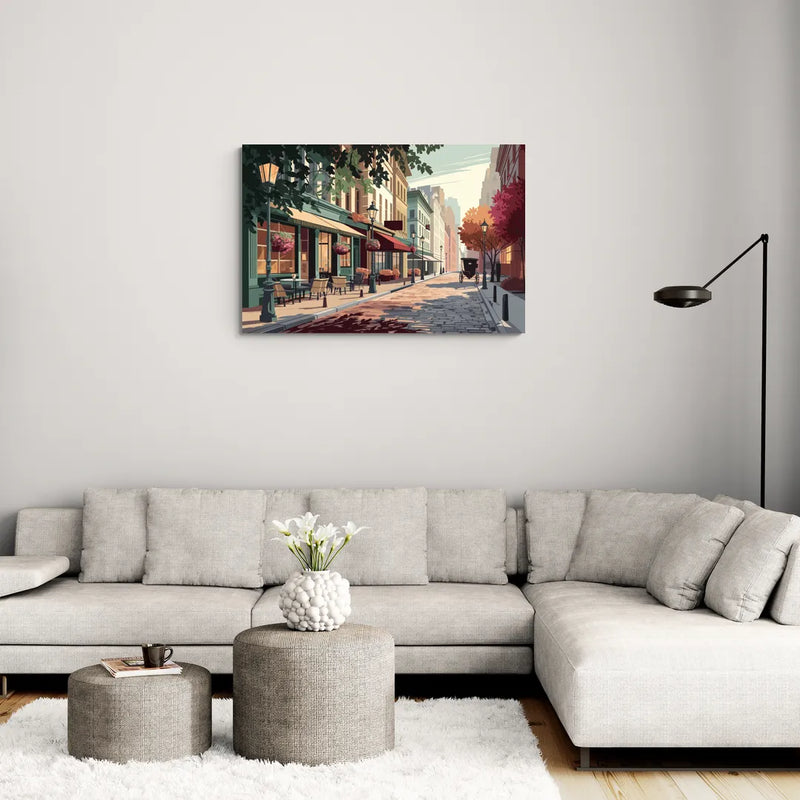 Franklin Vintage Streets - Canvas Wall Art Living Room