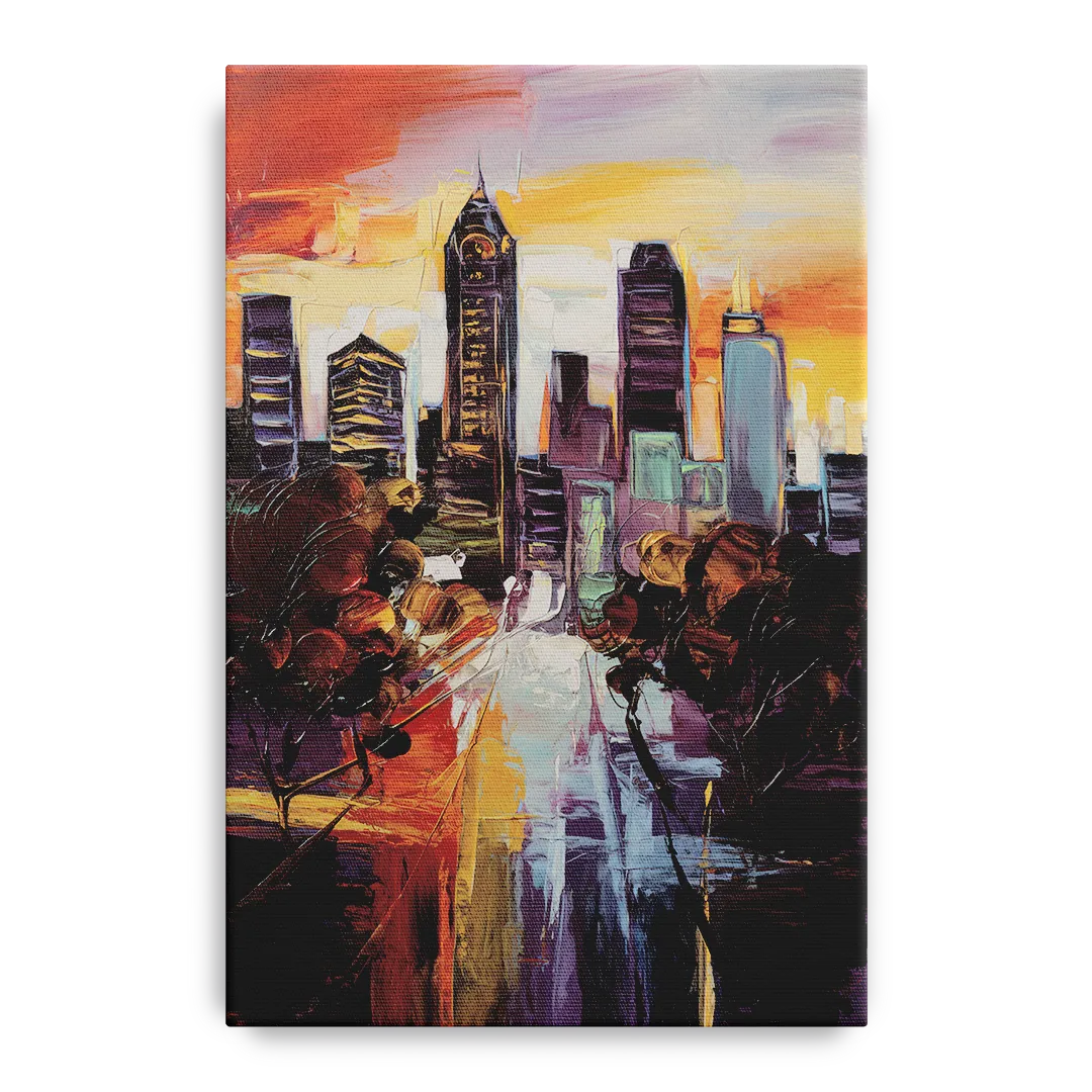 Atlanta Vintage Skyline - Canvas Wall Art