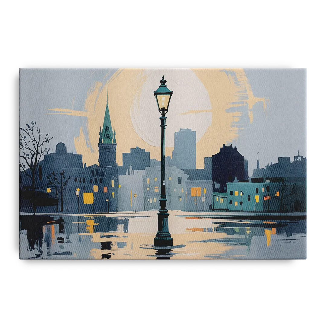 Quebec City Street Lamps - Canvas Wall Art
