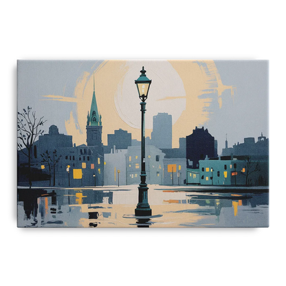 Quebec City Street Lamps - Canvas Wall Art