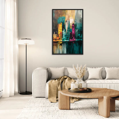 Lancaster Scenic Skyline - Living Room Black Frame Canvas
