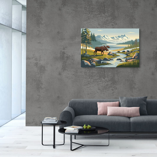 Anchorage Alaskan Wilderness - Canvas Wall Art Living Room