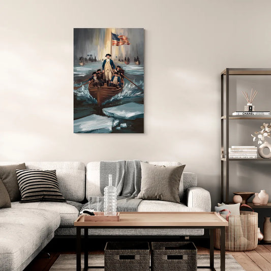 George Washington Crossing Delaware - Canvas Wall Art Living Room