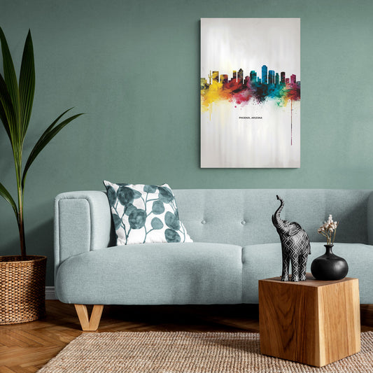 Phoenix Arizona Skyline View - Canvas Wall Art Living Room