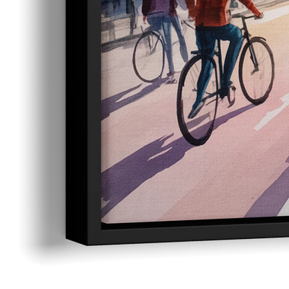 Montreal Street Life - Close-Up Black Frame Canvas
