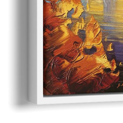 Pittsburgh Skyline in Autumn - Close-Up White Frame Canvas