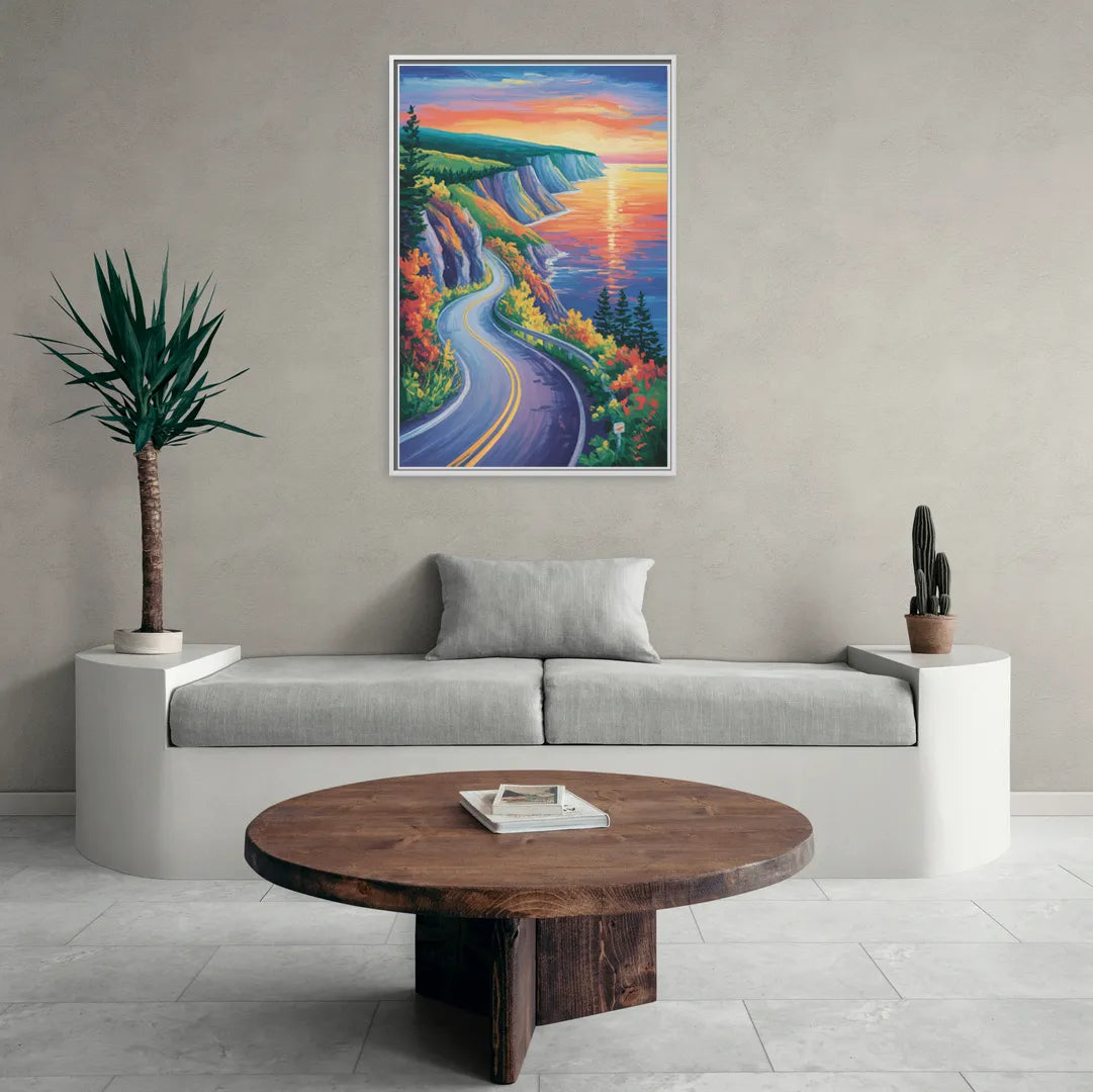 Cabot Trail Vista - Living Room White Frame Canvas