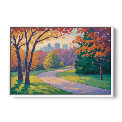 Ottawa Autumn Foliage - White Frame Canvas
