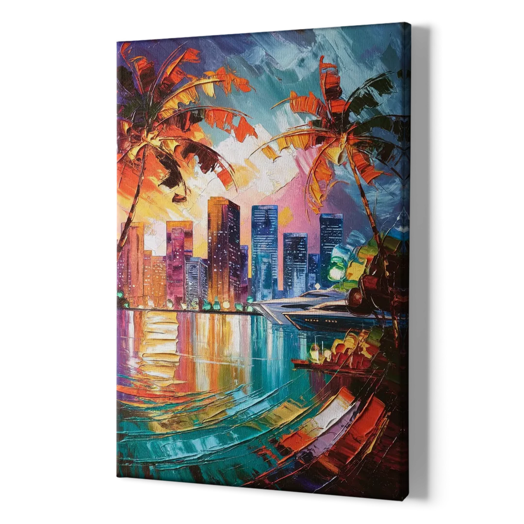 Miami Bayside Beauty - Canvas Print Art Sides