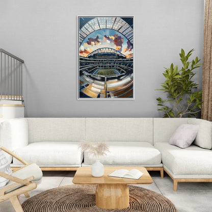 Dallas Cowboys Stadium - Living Room White Frame Canvas