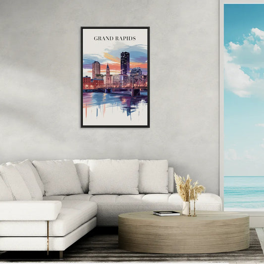 Grand Rapids Historic Landmarks - Living Room Black Frame Canvas