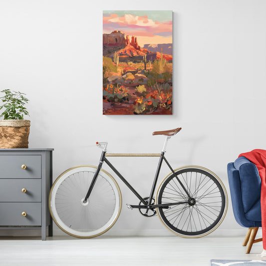 Sedona Desert Bloom Scenery - Canvas Wall Art Living Room
