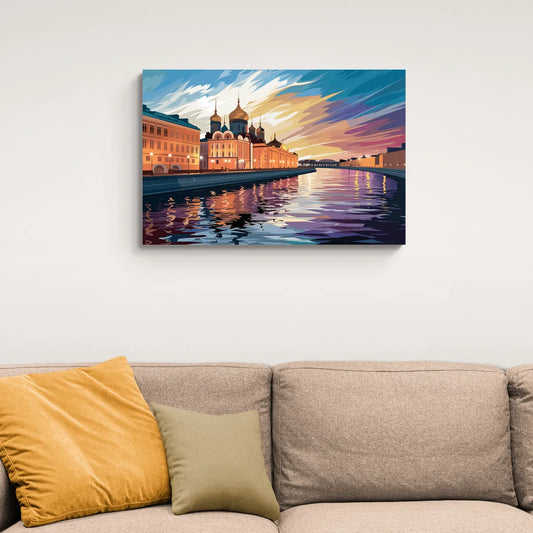 St. Petersburg Waterfront Sunset - Canvas Wall Art Living Room