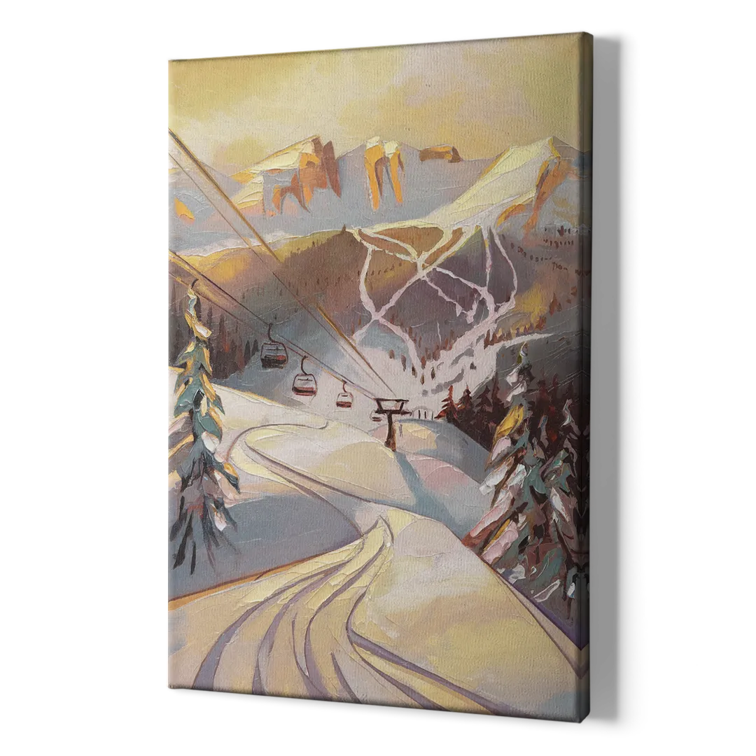 Vail Ski Slopes - Canvas Print Art Sides