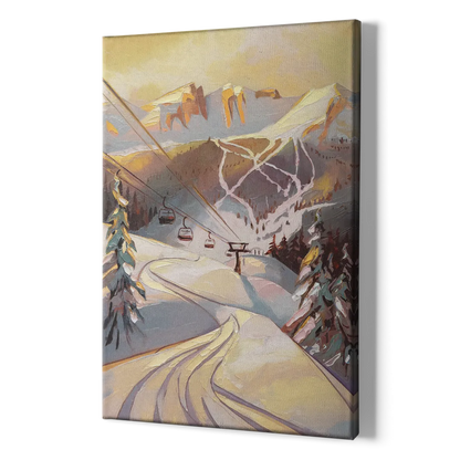 Vail Ski Slopes - Canvas Print Art Sides