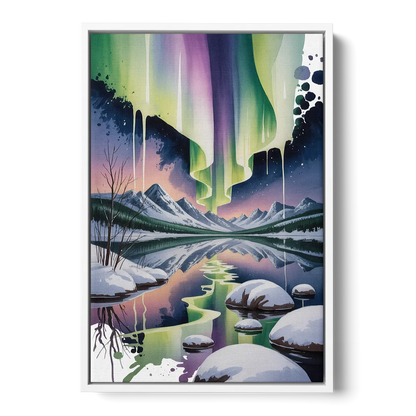 Churchill Northern Lights - White Frame Canvas