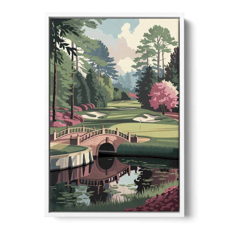 Augusta Scenic Golf Course - White Frame Canvas
