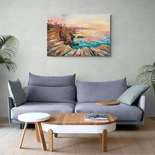San Diego Coastal Cliffs - Canvas Wall Art Living Room